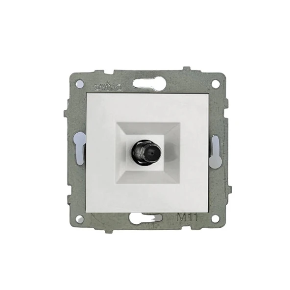 9 Adet Ovivo Grano Beyaz Uydu Tv Prizi F Konnektör ÇERÇEVE HARİÇTİR ürün görseli 1