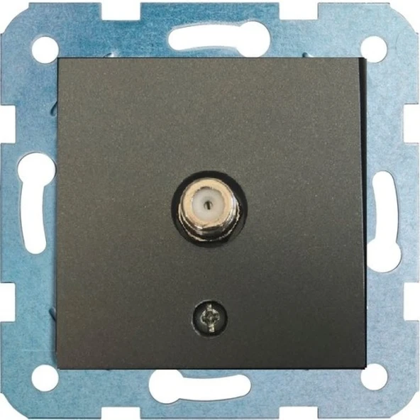 3 Adet Ovivo Grano Füme Uydu Tv Prizi F Konnektör ÇERÇEVESİZDİR ürün görseli 1