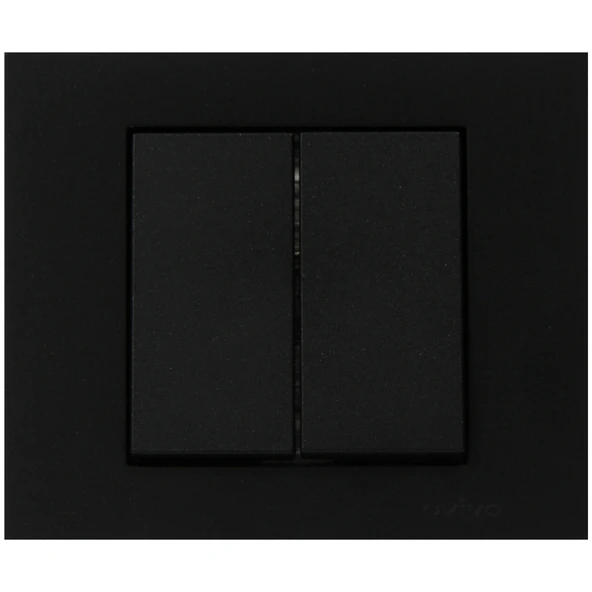 9 Adet Ovivo Grano Siyah Komitatör İkili Anahtar Çerçeve Dahildir 9'lu ürün görseli 1