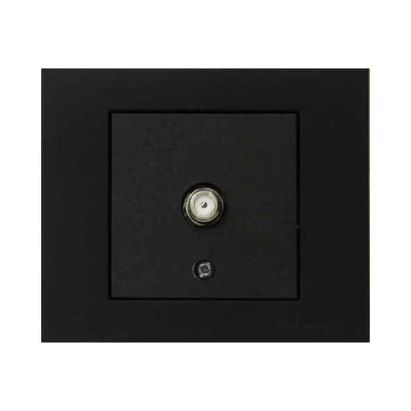 15 Adet Ovivo Grano Siyah Uydu Tv Prizi F Konnektör Çerçeve Dahildir 15'li Paket