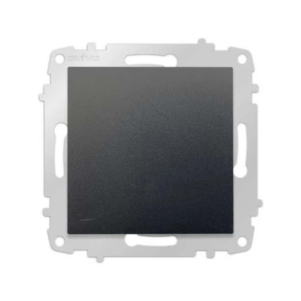 9 Adet Ovivo Grano Siyah Tekli Anahtar Çerçevesiz ürün görseli