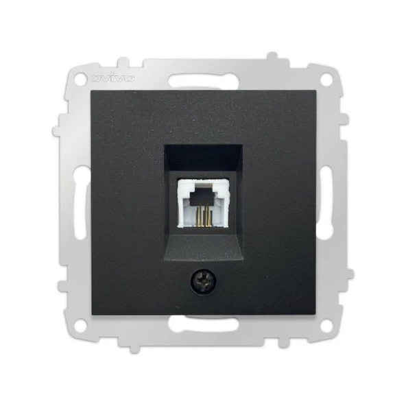 3 Adet Ovivo Grano Siyah Numeris Telefon Prizi Çerçevesiz ürün görseli 1