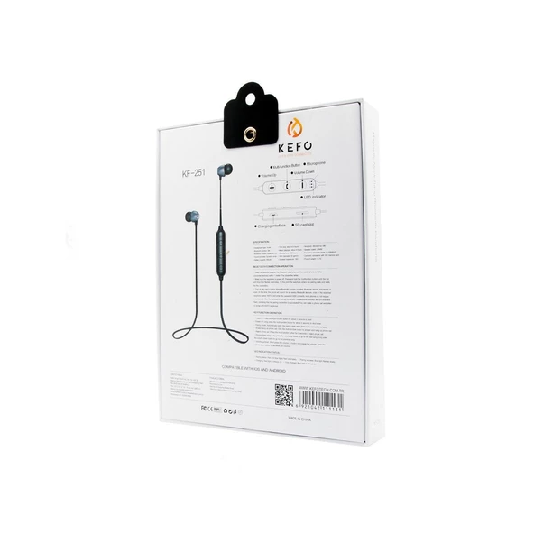 KEFO KF251 BOYUN ASKILI + SD CARD BLUETOOTH 5.0 KULAKLIK - 4