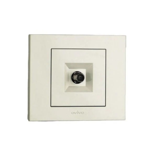 15 Adet Ovivo Grano Beyaz Natural Uydu Tv Prizi F Konnektör+çerçeve Dahil ürün görseli 1