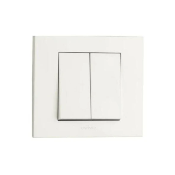 20 Adet Ovivo Grano Beyaz Komitatör İkili Anahtar Çerçeve Dahildir ürün görseli 1