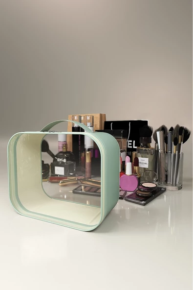 Yeni Tasarım Kadın Şeffaf Kozmetik Makyaj Çantası Seyehat Organizeri - 7