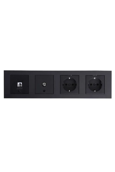 Siyah Dörtlü Set Numerins (telefon)+tv+priz+priz