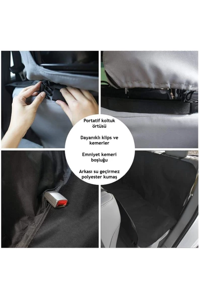 Oto Köpek Koltuk Kılıfı Araba Koltuk Örtüsü Evcil Hayvan Su Kir Toz Koruyucu Koltuk Şiltesi - 6