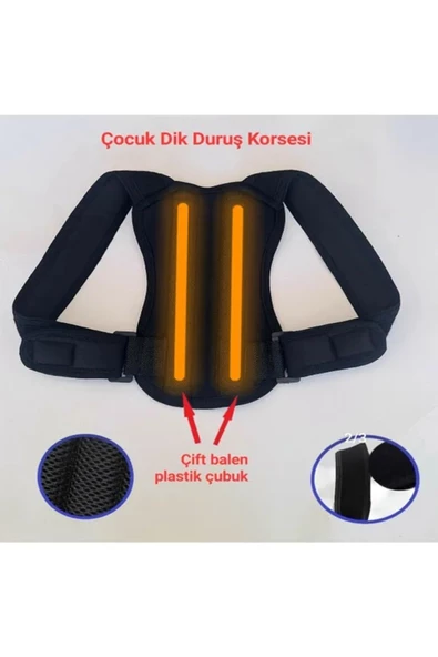 Çocuk Için Balenli Korse Medikal Kifoz Skolyoz Dik Durus Korsesi Kız-Erkek) ürün görseli 1