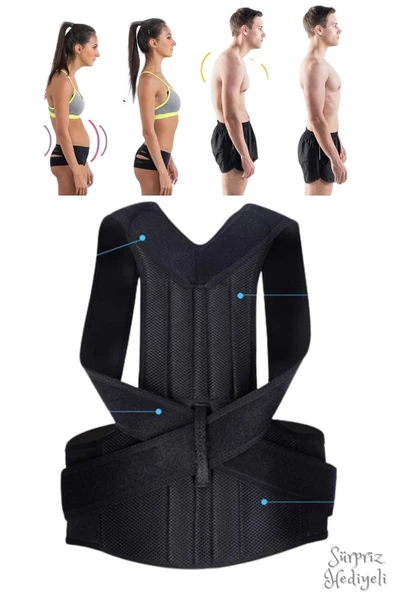 Dik Duruş Korsesi Dik Duruş Korsesi Erkek Bayan Dik Durmak Için Aparatı - Resim 3