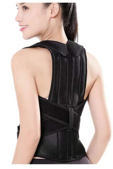 Medikal Dik Duruş Korsesi Balenli Sırt Ortopedik Bel Kamburluk Önleyici - Resim 2