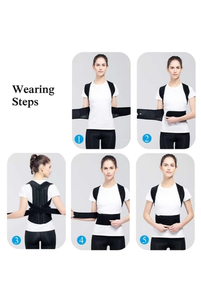 Dik Duruş Korsesi Kamburluk Önleyici Korse Balenli Sırt Korsesi Dik Duruş Aparatı Dik Duruş Yeleği - Resim 6