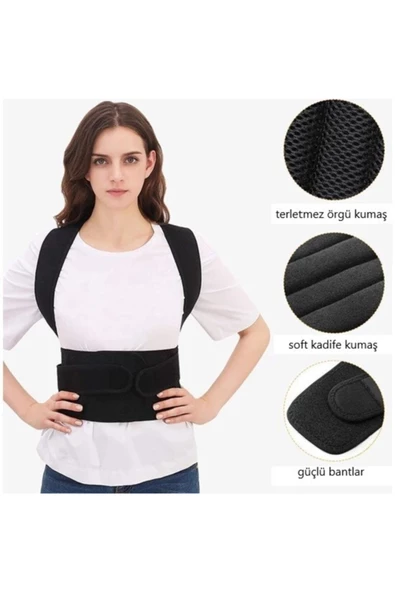 Medikal Bel Korsesi Dik Durma Korsesi Dik Duruş Aparatı Omuz Ve Bel Destekli Balenli Korse - Resim 5