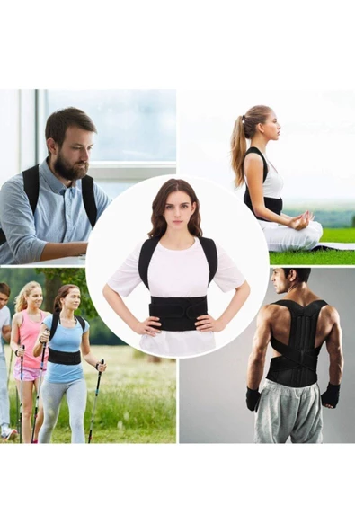 Unisex Siyah Highconcept Ortopedik Balenli Dik Duruş Korsesi - 5