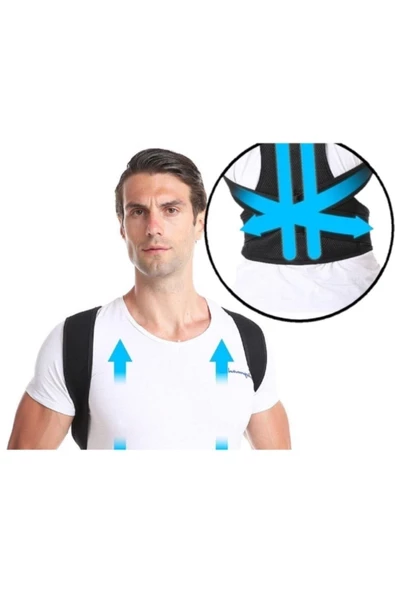 Kamburluk Önleyici Balenli Bel Ve Sırt Dik Duruş Korse Bel Omuz Postur Spor Ortopedik - Resim 6