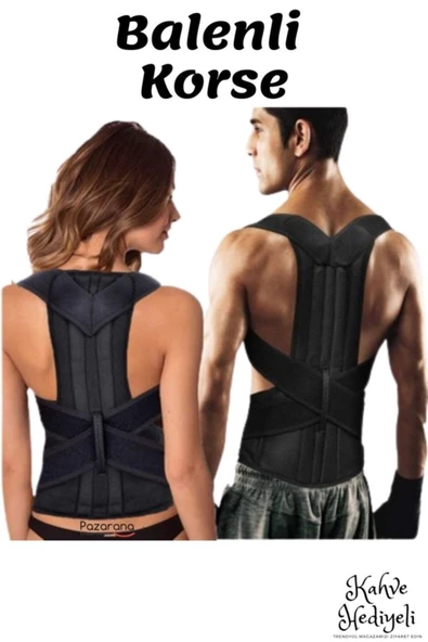 Dik Duruş Korse Unisex Kamburluk Önleyici Bel Sırt Omuz Korse Balenli Yeni Nesil - Resim 4