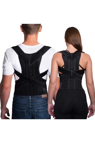 Unisex Siyah Kamburluk Önleyici Dik Durma Korse - Resim 2