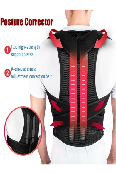Kamburluk Önleyici Balenli Bel ve Sırt Dik Duruş Korse Bel Omuz Postur Spor Ortopedik - 3