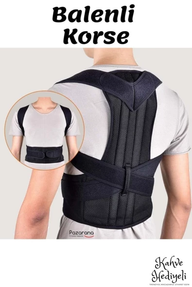 Dik Duruş Korse Unisex Kamburluk Önleyici Bel Sırt Omuz Korse Özel Kaliteli Kumaş Balenli - Resim 4