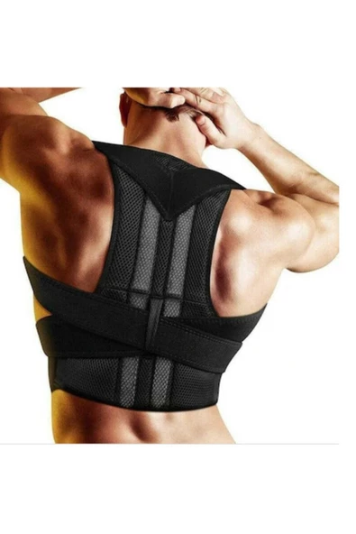 Kamburluk Önleyici Unisex Sırt Ortopedik Dik Duruş Aparatlı Balenli Korse - Resim 3