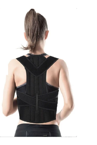 Kamburluk Önleyici Unisex Sırt Ortopedik Dik Duruş Aparatlı Balenli Korse - Resim 3
