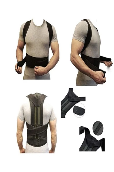 Kamburluk Önleyici Unisex Sırt Ortopedik Dik Duruş Aparatlı Balenli Korse - Resim 2