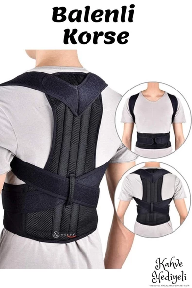 Dik Duruş Korse Unisex Kamburluk Önleyici Bel Sırt Omuz Korse Balenli Yeni Nesil - Resim 3