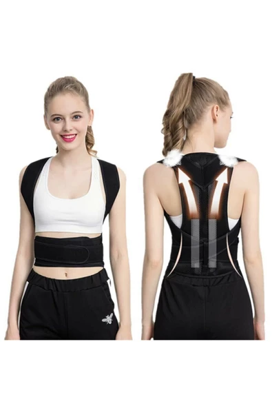 Dik Duruş Korsesi Balenli Kamburluk Önleyici Korse Medikal Sırt Dik Durma Korsesi Ortopedik Korse - Resim 4