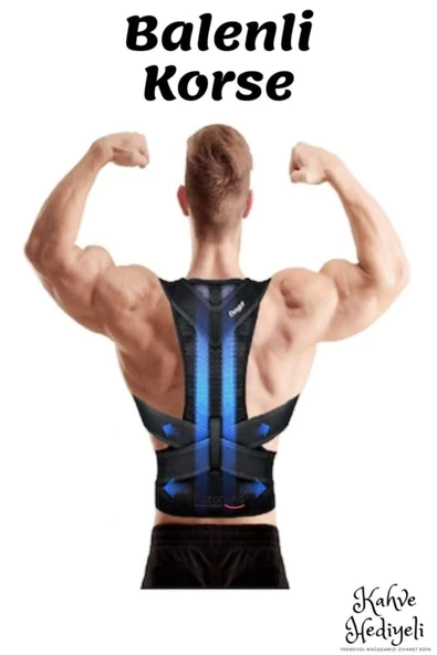 Dik Duruş Korse Unisex Kamburluk Önleyici Bel Sırt Omuz Korse Özel Kaliteli Kumaş Balenli ürün görseli 1