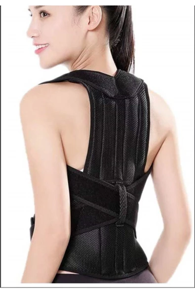 Kamburluk Önleyici Unisex Sırt Ortopedik Dik Duruş Aparatlı Balenli Korse - Resim 2