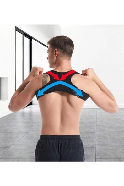 Unisex Siyah Yeni Nesil Dik Duruş Kamburluk Önleyici Korse - Resim 5