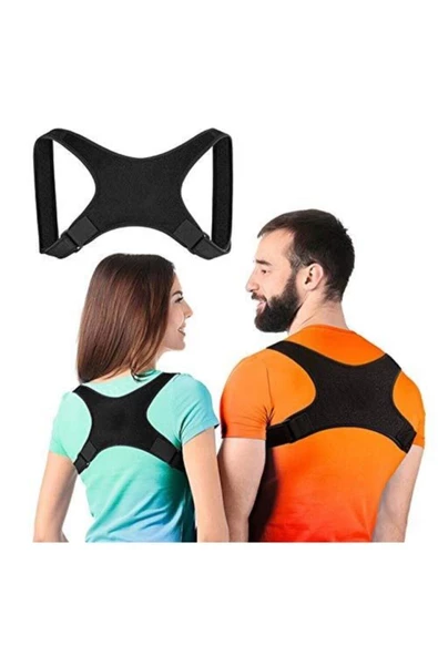 Unisex Siyah Yeni Nesil Dik Duruş Kamburluk Önleyici Korse - Resim 2