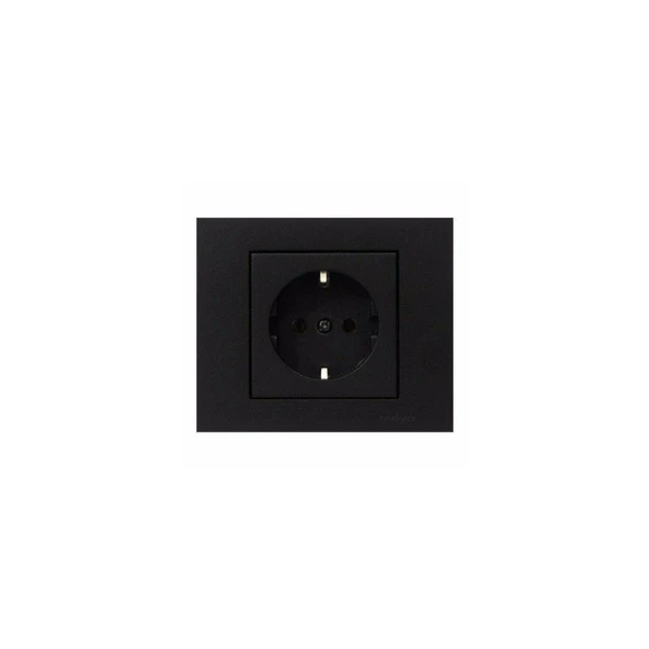 Ovivo Grano Siyah Topraklı Priz ürün görseli 1