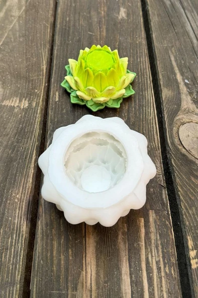 Lotus Çiçek 8 Silikon Mum Kalıbı - 5