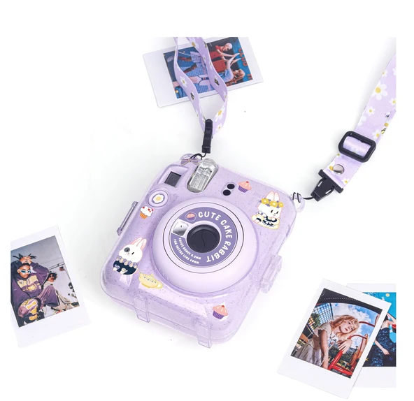 Fujifilm Instax Mini 12 10 Filmli Kıskaçlı Stand-PVC Albüm c Kılıflı Lila Fotoğraf Makinesi - 4