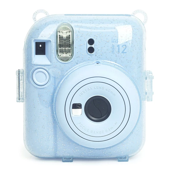 Fujifilm Instax Mini 12 10 Filmli Stand-PVC Albüm ve Simli Pleksi Kılıflı Mavi Fotoğraf Makinesi - 3