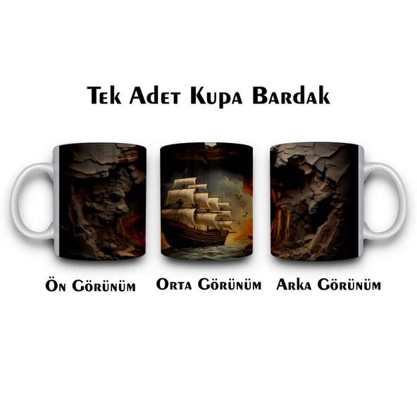 Denizcilik,gemi temalı,3D baskılı kupa,bardak - 2