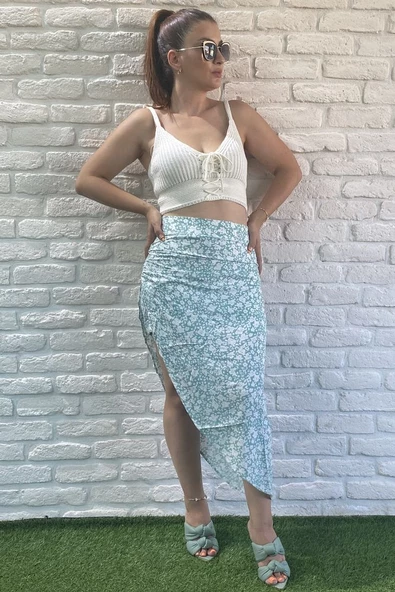 Kadın Deenli Uzun Etek,yırtmaçlı Etek - 2