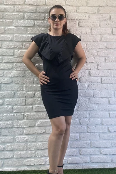 Kadın Siyah Elbise,siyah Mini Elbise