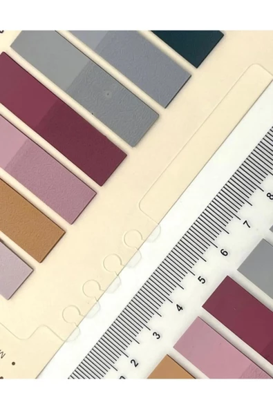 Hayal sepeti 10 Renkli Cetvelli gri Tonları Şeffaf Pet Indeks / Index Sticker / Postit / Post-it - 2