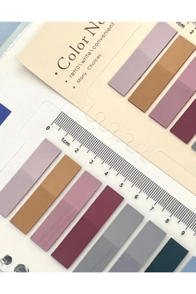 Hayal sepeti 10 Renkli Cetvelli gri Tonları Şeffaf Pet Indeks / Index Sticker / Postit / Post-it - 5