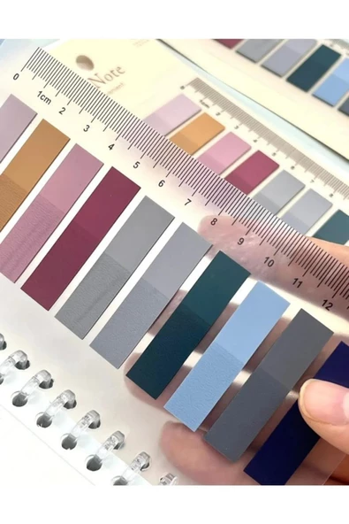 Hayal sepeti 10 Renkli Cetvelli gri Tonları Şeffaf Pet Indeks / Index Sticker / Postit / Post-it