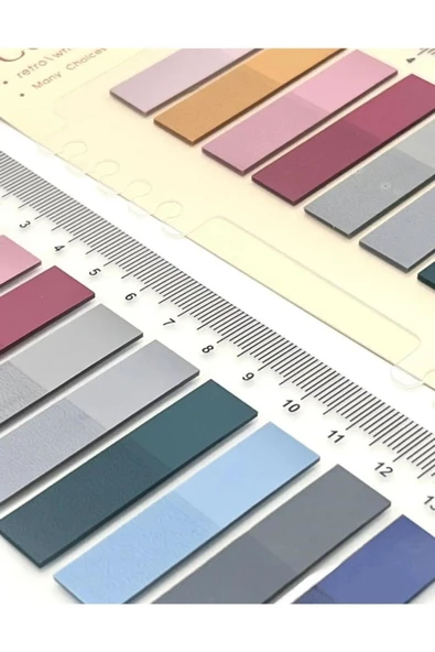 Hayal sepeti 10 Renkli Cetvelli gri Tonları Şeffaf Pet Indeks / Index Sticker / Postit / Post-it - 4