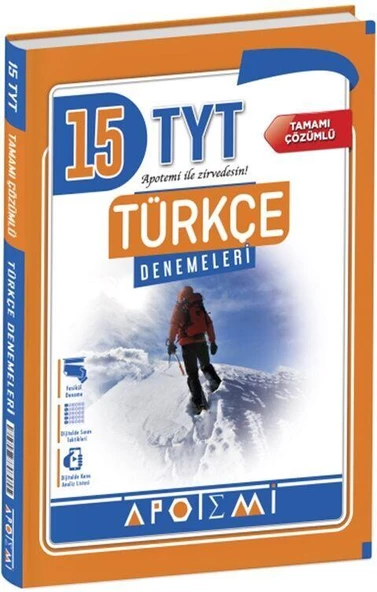 TYT Türkçe Tamamı Çözümlü 15 li Denemeleri Apotemi Yayınları
