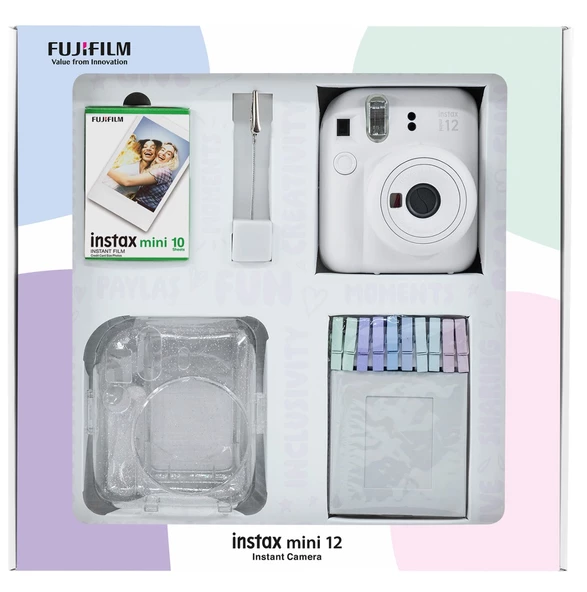 Fujifilm Instax Mini 12 Beyaz Fotoğraf Makinesi 10'lu Film