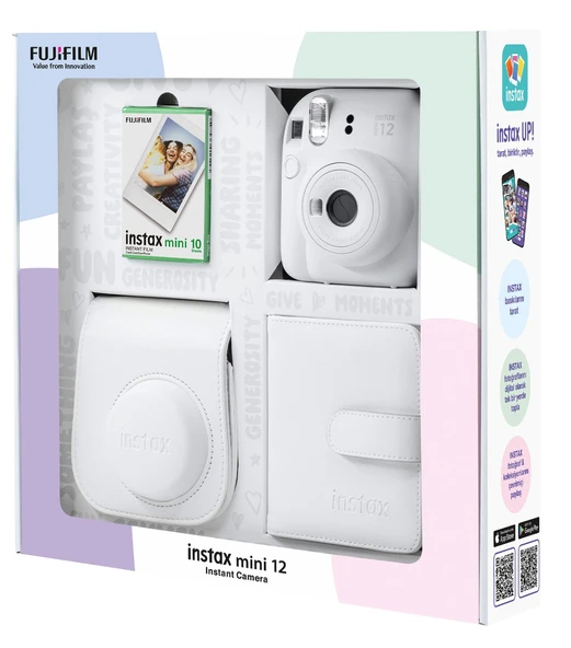Fujifilm Instax Mini 12 Beyaz Fotoğraf Makinesi 10'lu Film Kare Albüm ve Deri Kılıf - 3