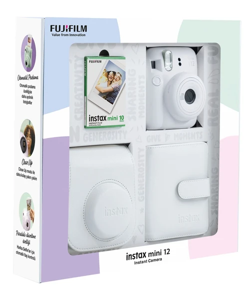 Fujifilm Instax Mini 12 Beyaz Fotoğraf Makinesi 10'lu Film Kare Albüm ve Deri Kılıf - 2