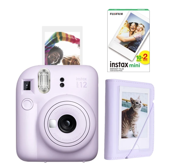 Fujifilm Instax Mini 12 Lila Fotoğraf Makinesi 20'li Film ve Mini Albüm Seti ürün görseli