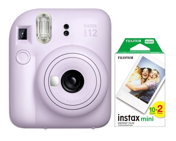 Fujifilm Instax Mini 12 Lila Fotoğraf Makinesi ve 20'li Mini Film