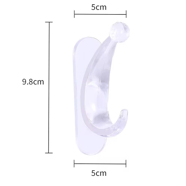 YATE10 4 Adet Şeffaf Yapışkanlı Askı - 2